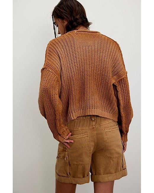 Free People Brown Frankie Washed Shorts