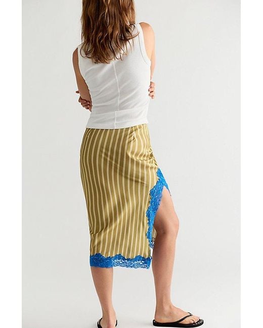 Free People Multicolor Bias Behavior Stripe Midi Skirt