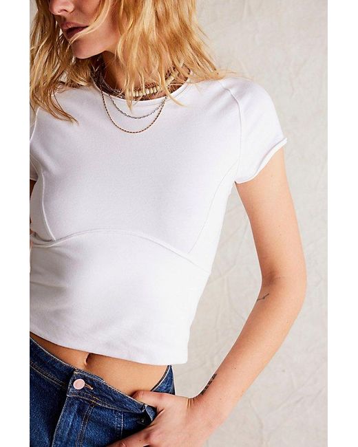 Free People White Protagonist Tee At Free People In Ivory, Size: Xs
