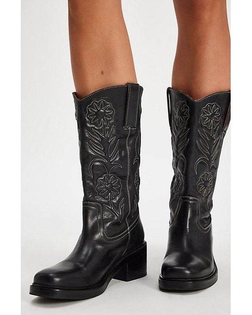 Frye Black Kate Deco Stich Boots