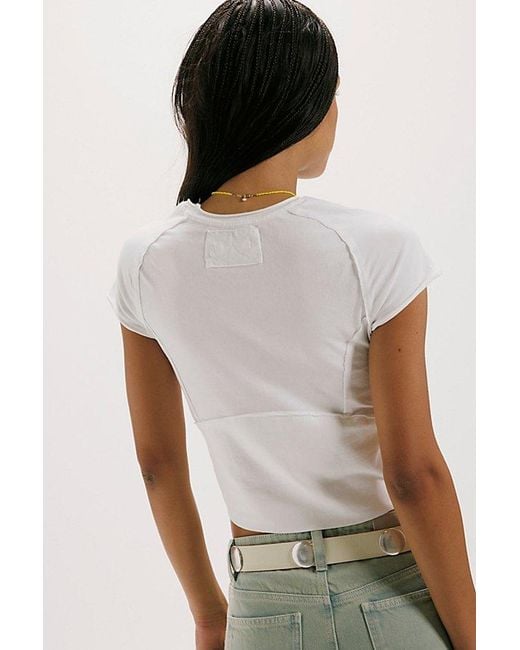Free People White Protagonist Tee At Free People In Ivory, Size: Xs