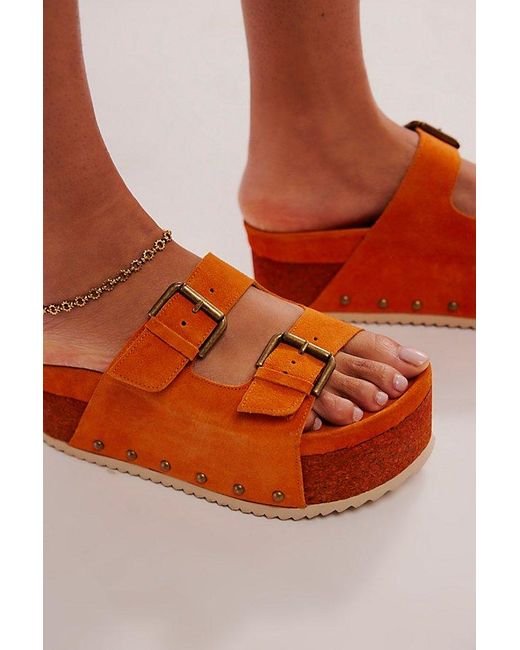 INTENTIONALLY ______ Green Rule Breaker Monochrome Flatform Sandals