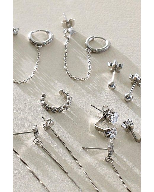 Free People Gray Maison Stainless Steel Stud Pack