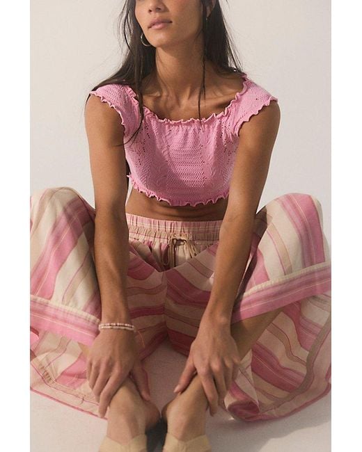 Intimately By Free People Multicolor So Soft Frill Seamless Micro Crop Top By