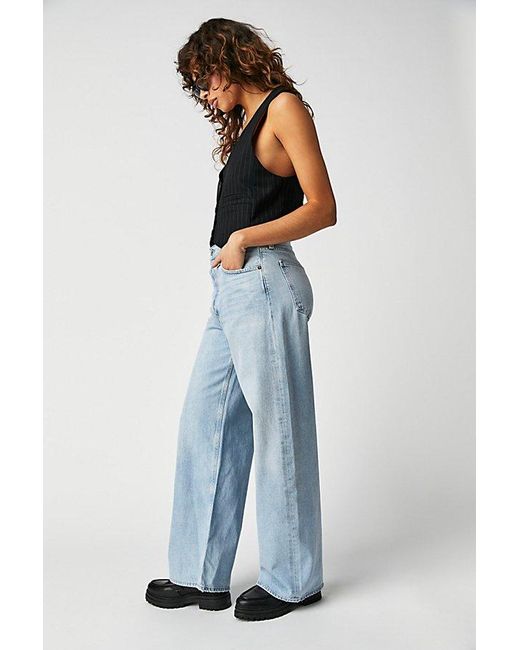 Agolde Multicolor Low-rise Baggy Jeans At Free People In Shake, Size: 29