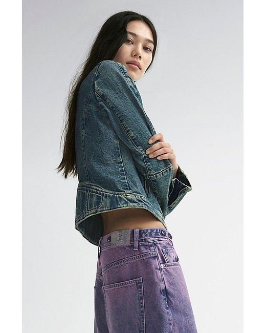 Free people cropped denim jacket discount