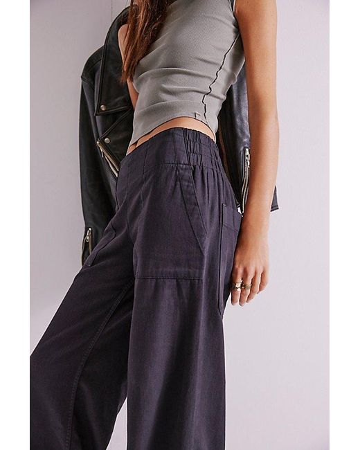 Free People Black Breezy Denim Pull-On Jeans