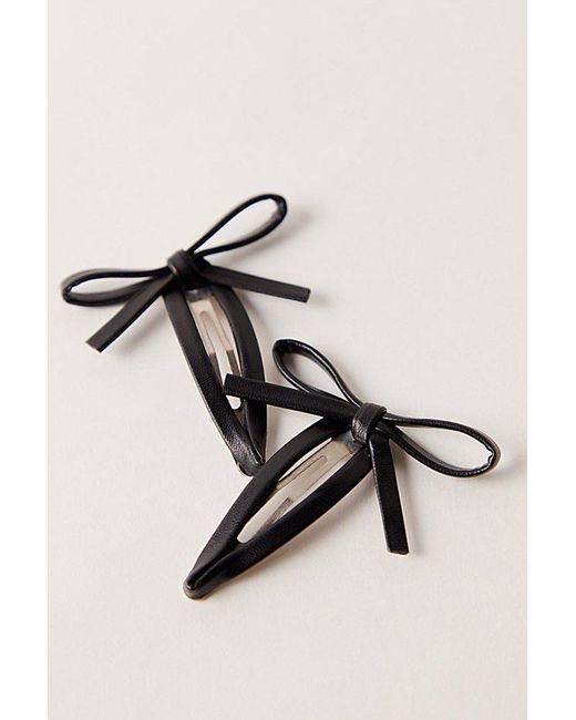 Free People Black Marly Barrettes Set Of 2