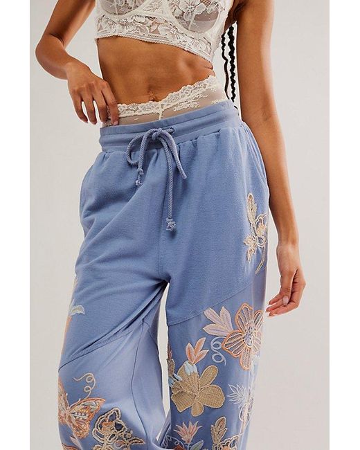 Free People Blue In Bloom Joggers