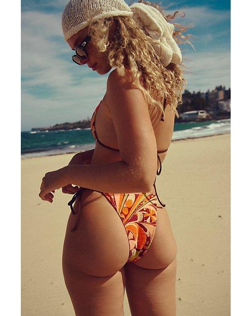Free People Black Free-Est Michelle Printed Bikini Bottoms