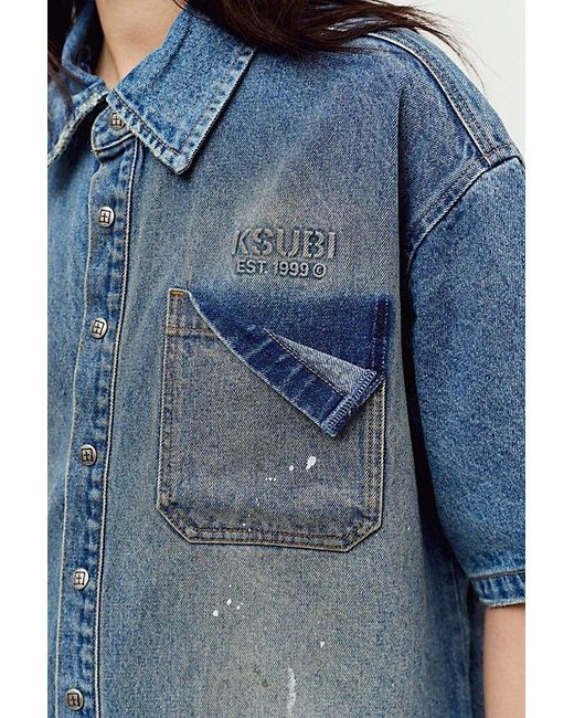 Ksubi Blue Oversized Denim Shirt