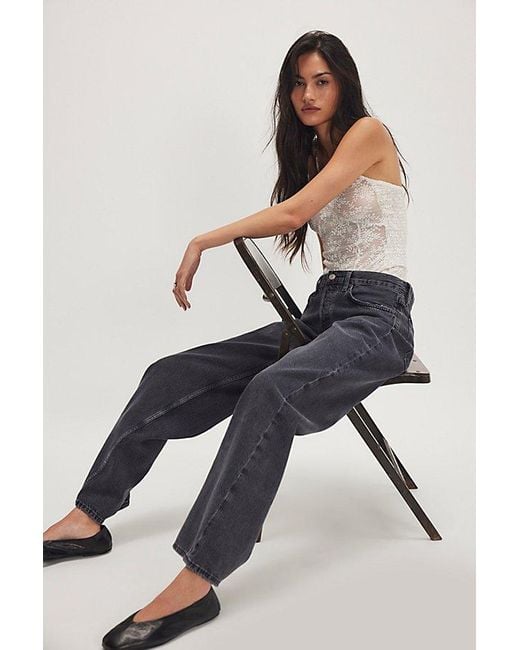 Agolde Blue Low-Rise Loose Jeans
