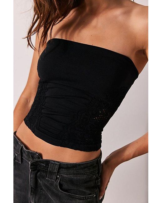 Free People Black Talk About It Tube Top