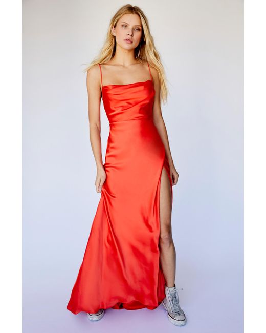 Free People Red The Rosabel Maxi Party Dress By Fame And Partners