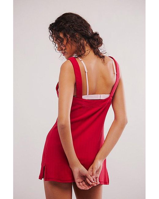 Free People Red End Game Pointelle Nightie