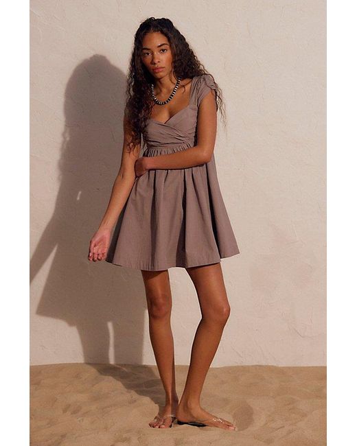 free people sunbeams mini dress FREE PEOPLE Sunbeams Mini Dress Light Blue Smocked Embroidered Small Boho