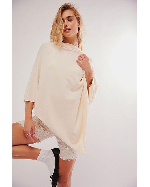 Free People Natural Simply Triangle Poncho Jacket