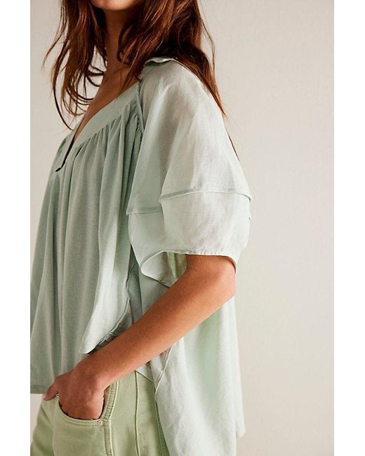 Free People Green We The Free Sunray Babydoll Top