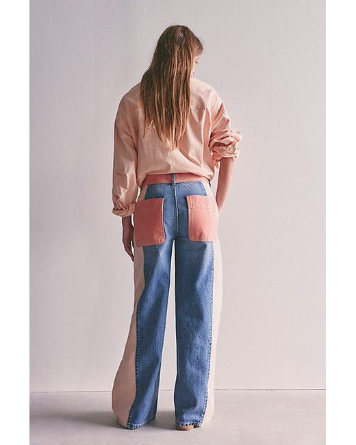 Free People Blue Slow Tides Wide-Leg Jeans