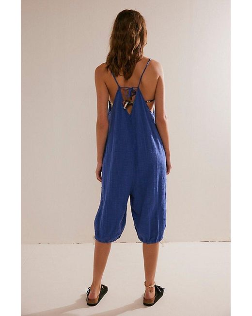 Free People Blue Down For The Day Romper