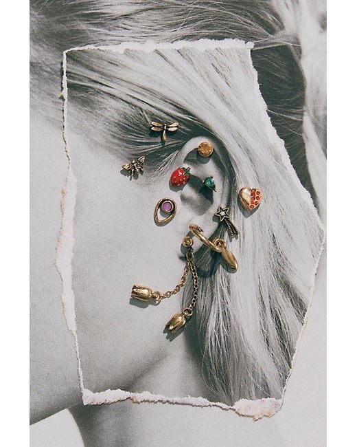 Free People Gray Teeny Tiny Mega Stud Earring Set