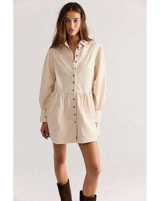 Free People Natural Marris Denim Mini Dress