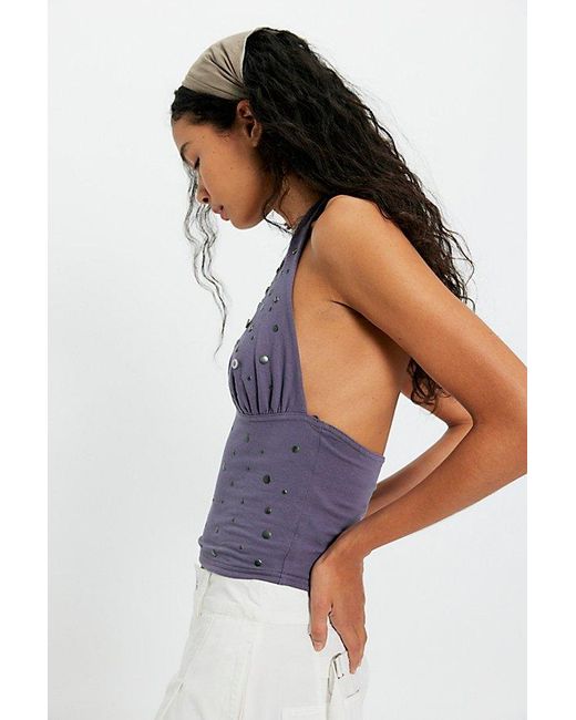 Free People Purple Be Mine Halter Top