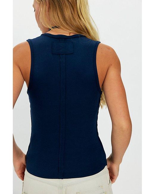 Free People Blue Neria V-Neck Tank Top
