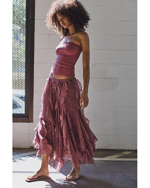 Intimately By Free People Brown Candy Calling Maxi Slip Skirt