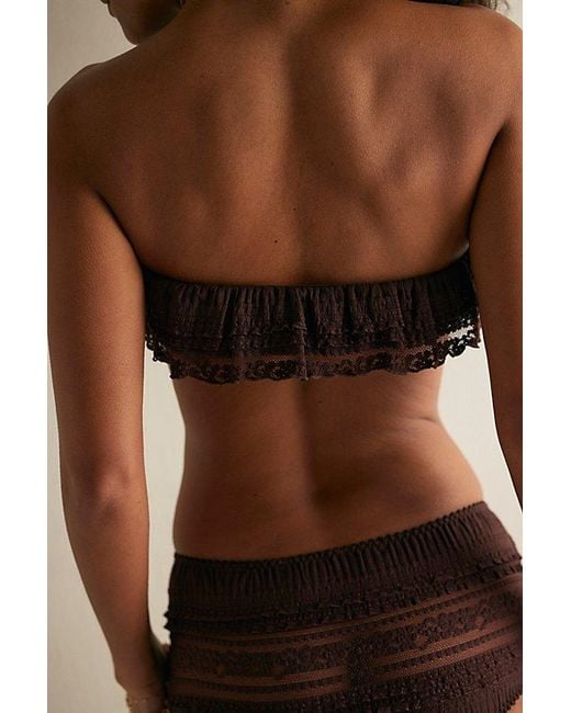 Free People Brown Flirty Frill Bandeau By