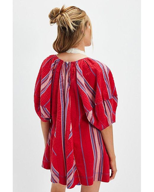 Free People Red Bop Around Playsuit