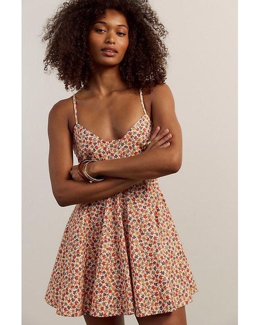 Free People Brown Tan Lines Printed Mini Dress