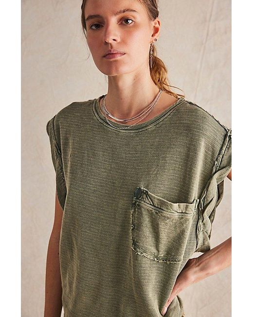Free People Multicolor Our Time Tee At Free People In Mulled Basil, Size: Xs