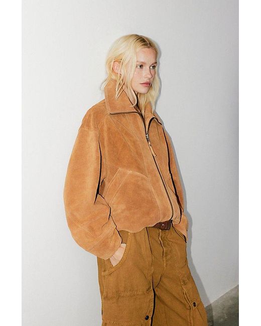 Free People Brown We The Free Desert Moon Suede Jacket