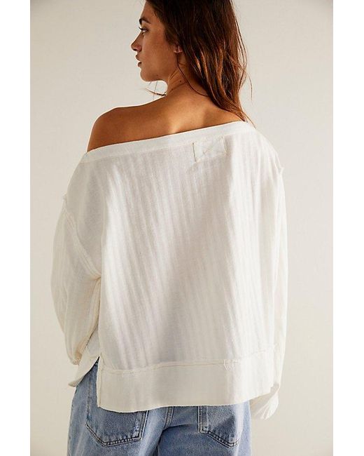Free People Multicolor Mara Top At Free People In Optic White, Size: Xs