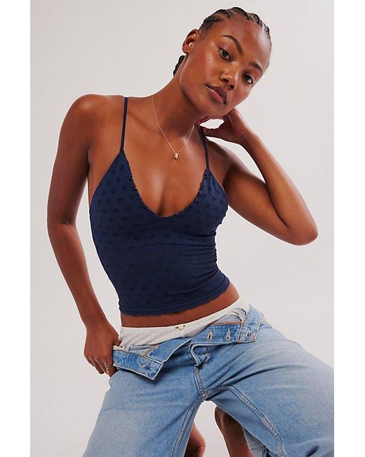 Intimately By Free People Eyelet Seamless Triangle Cami in Blue Lyst UK