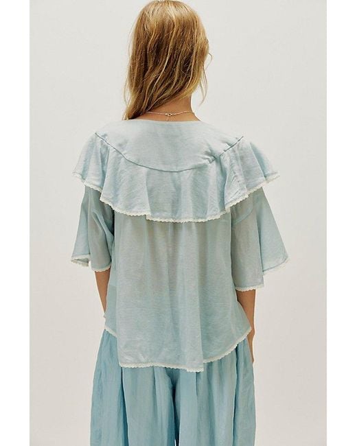 Spell Green Bluebird Ruffled Blouse