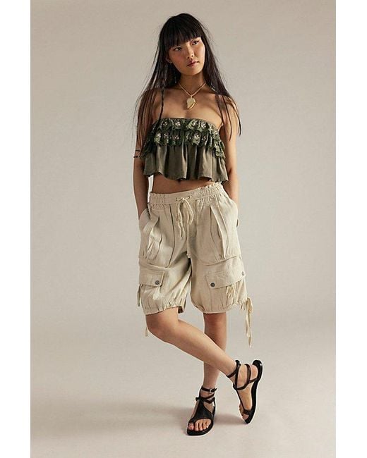 Free People Natural Sundown Parachute Shorts