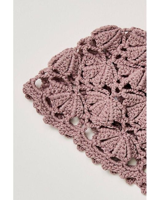 Free People Brown Cora Crochet Knit Skull Cap