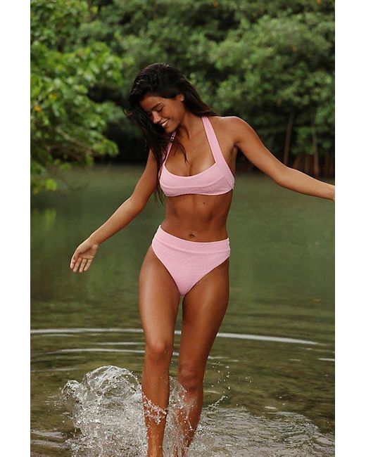 FELLA SWIM Green Herbie High-Waisted Bikini Bottoms