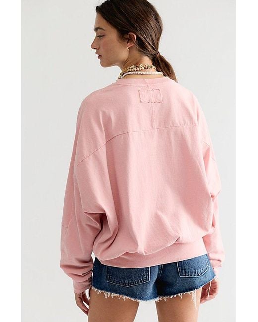 Free People Pink We The Free Epic Long Sleeve Top