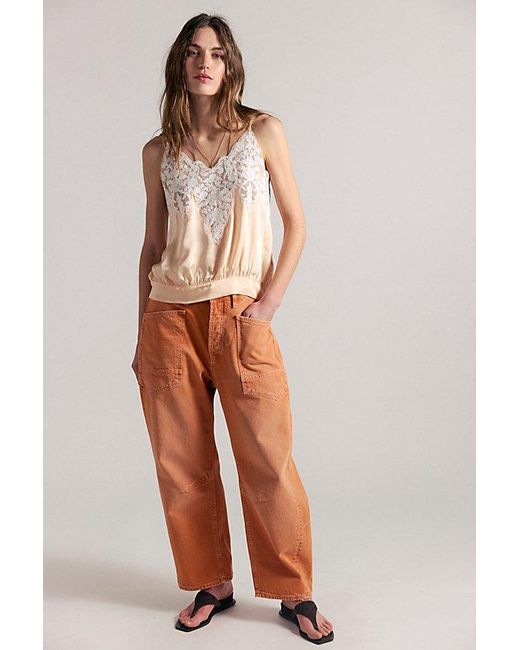 Free People Brown Minimalist Moxie Barrel Jeans