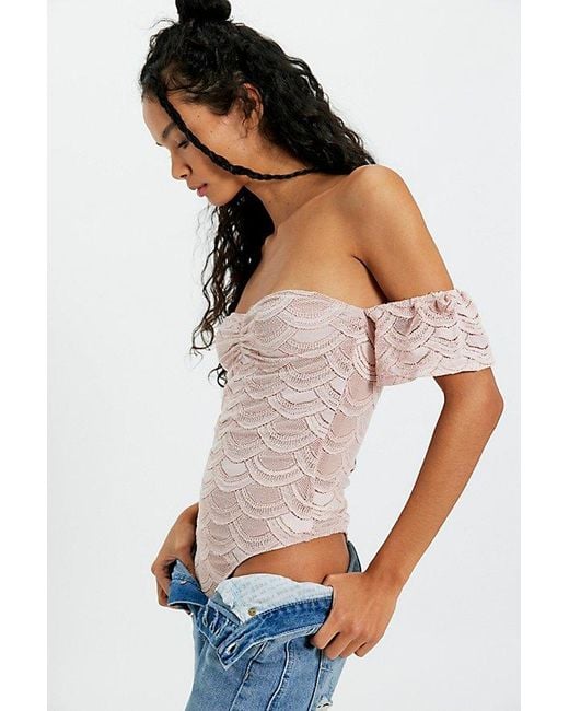 Nightcap Blue Flutter Lace Bodysuit