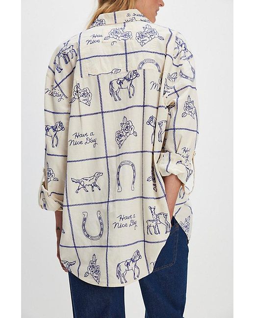 Free People Blue We The Free Have A Nice Day Top