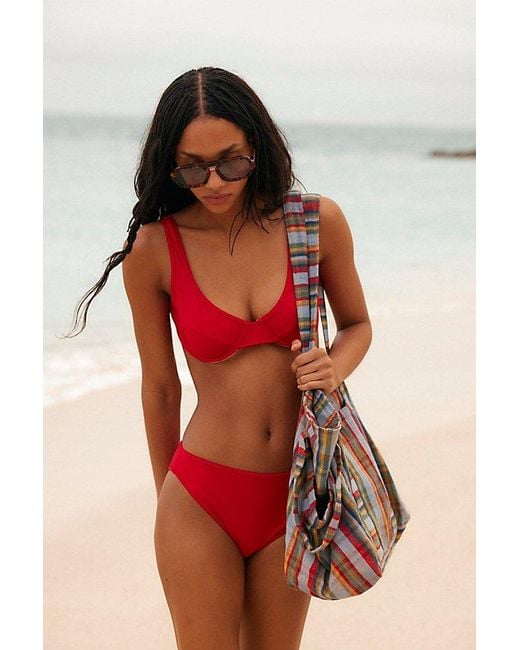 Toast Red Bind Underwire Bikini Top