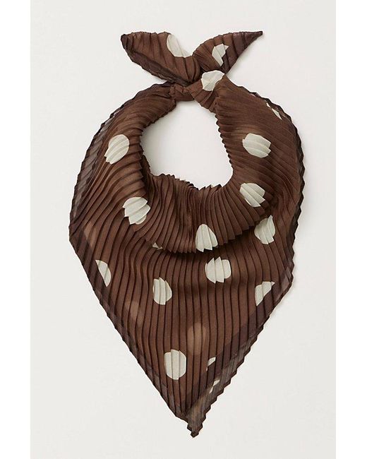 Free People Black Pleated Printed Skinny Bandana