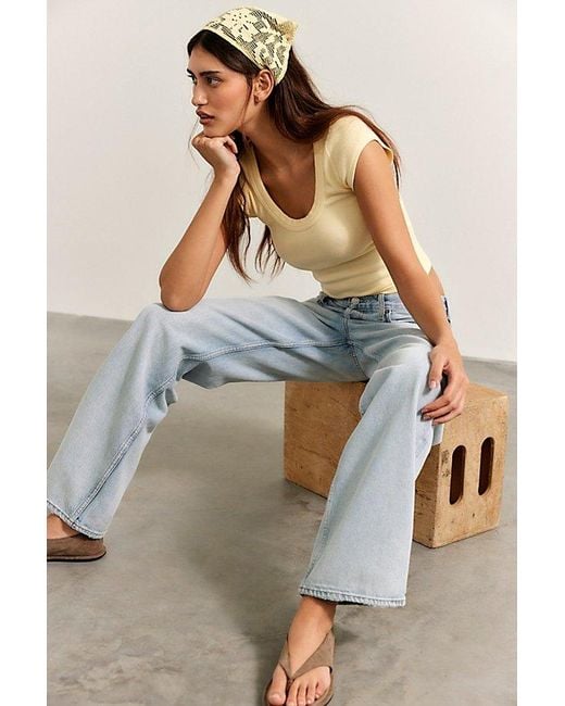 Agolde Blue Low-Rise Loose Jeans