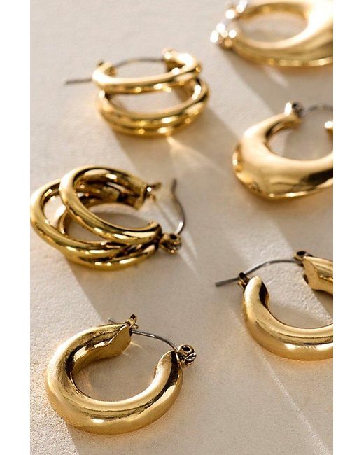 Free People Natural Everyday Hoops, Set Of 3
