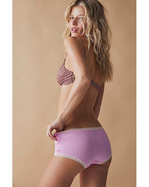 Free People Purple Care Fp Low-rise Hipster Undies