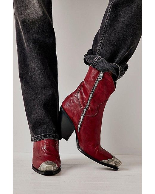 Free People Red Brayden Western Boots